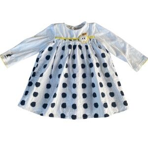 Catimini French Design Polka Dot Apple Dress Long Sleeve 18 Months Euro 80 GUC